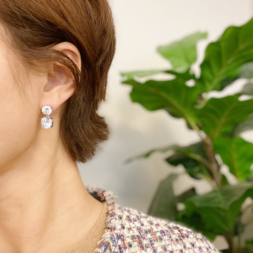 Double Diamond Dangle Earrings — Elegant Sparkle for Every Occasion