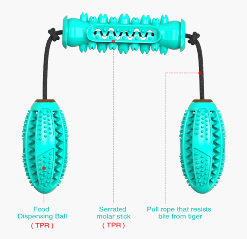 Dog Dental Chew Toy & Toothbrush — Cleans Teeth While They Play