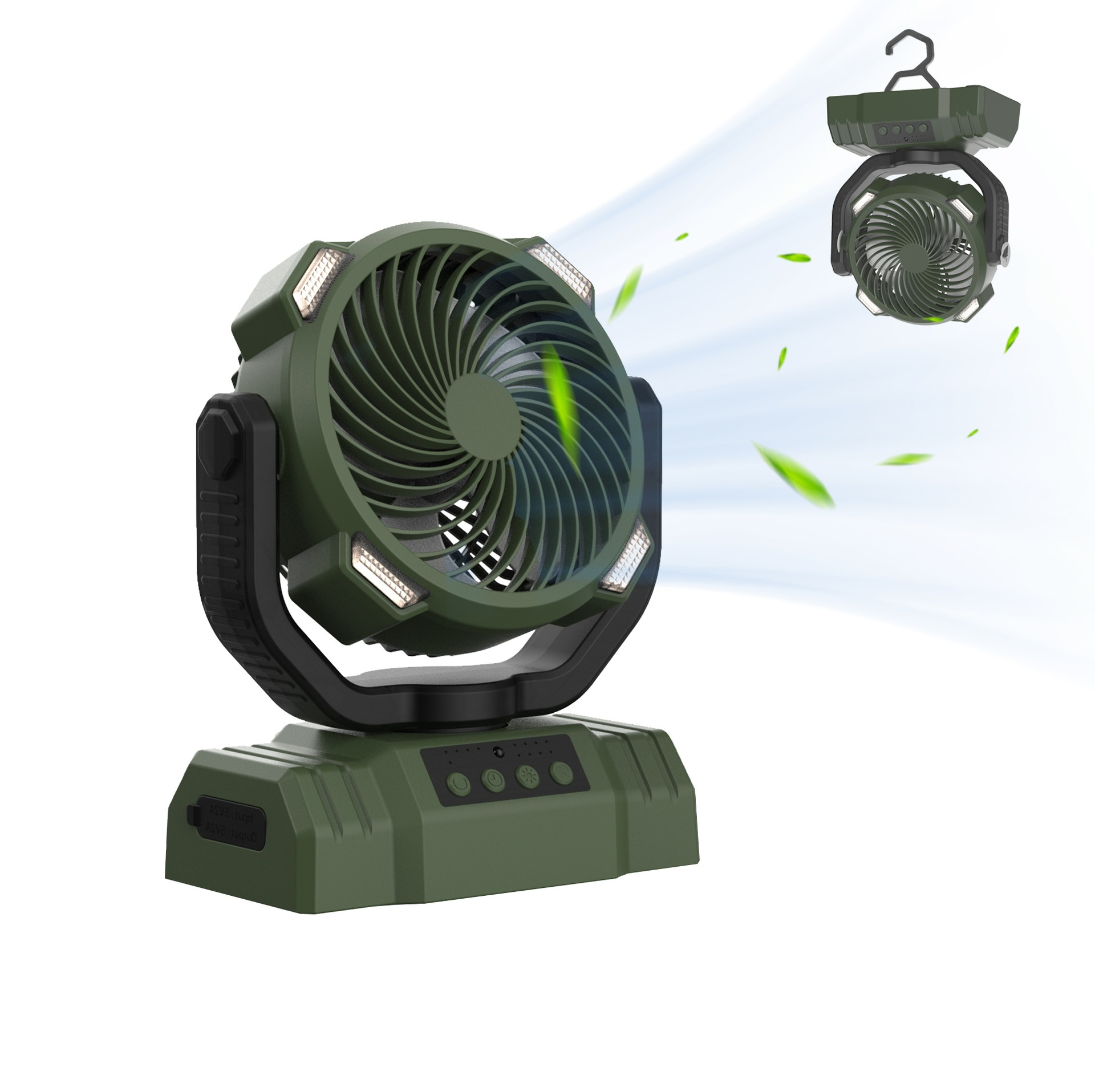 3-in-1 Camping Fan with LED Light & Power Bank — Your Outdoor Essential