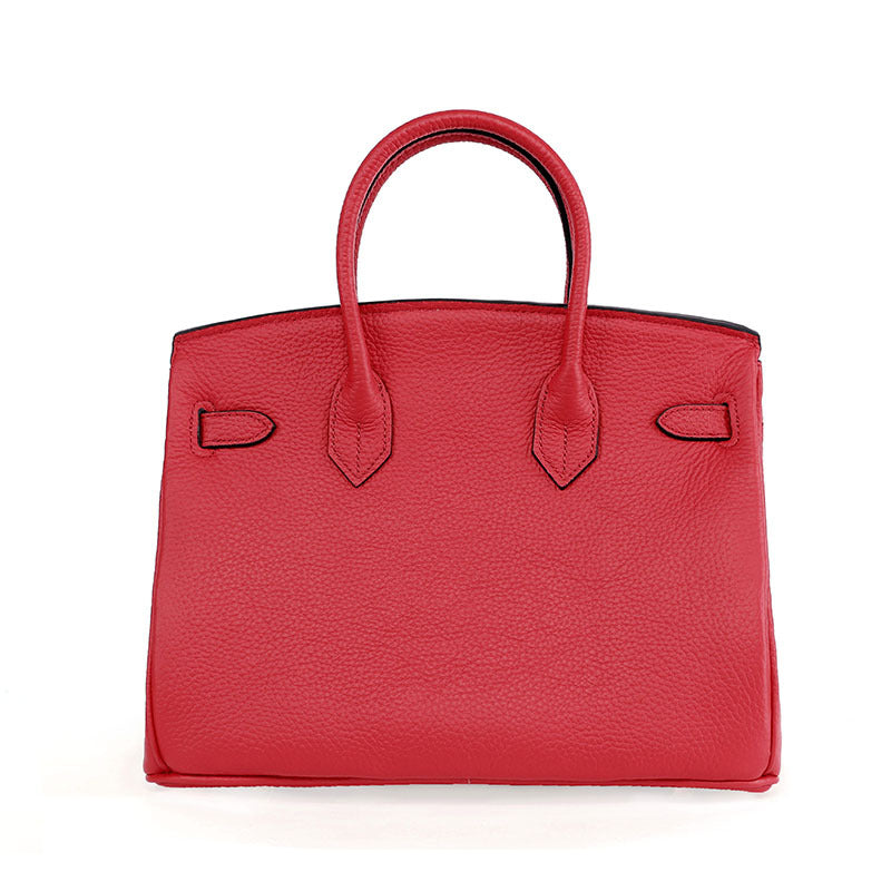 Women's Platinum Cowhide Leather Handbag — Luxury Everyday Bag