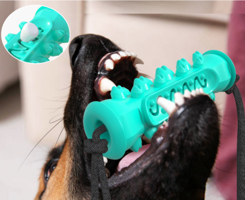 Dog Dental Chew Toy & Toothbrush — Cleans Teeth While They Play