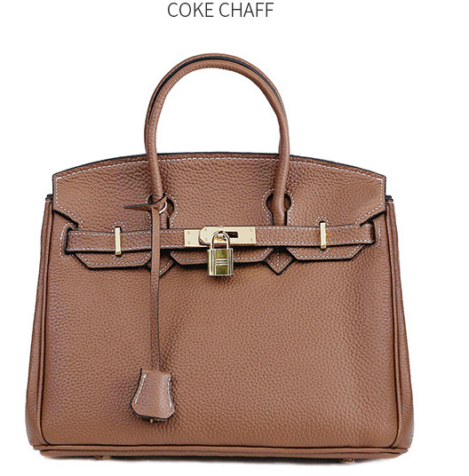 Women's Platinum Cowhide Leather Handbag — Luxury Everyday Bag