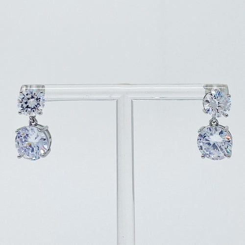 Double Diamond Dangle Earrings — Elegant Sparkle for Every Occasion