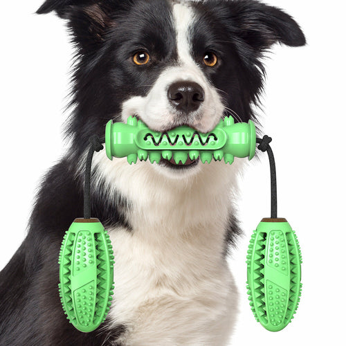 Dog Dental Chew Toy & Toothbrush — Cleans Teeth While They Play