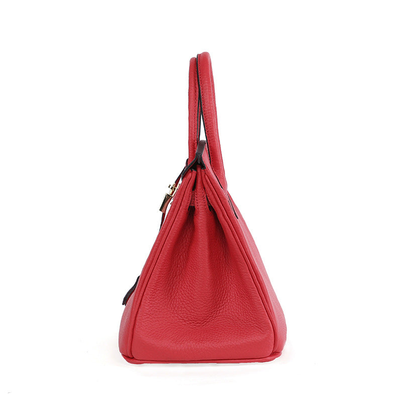Women's Platinum Cowhide Leather Handbag — Luxury Everyday Bag