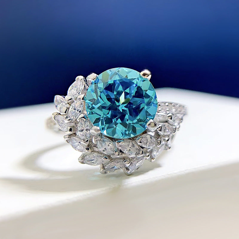S925 Silver Round Rhinestone Ring — Timeless Elegance for Her