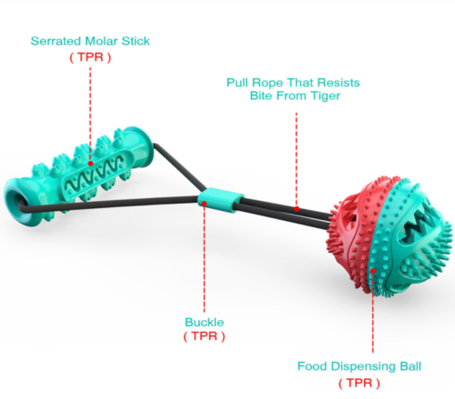 Dog Dental Chew Toy & Toothbrush — Cleans Teeth While They Play
