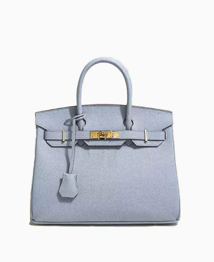 Women's Platinum Cowhide Leather Handbag — Luxury Everyday Bag
