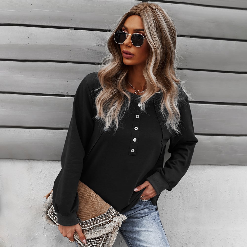 Women's Long-Sleeve Round Neck Pullover Sweater — Cozy & Effortlessly Chic