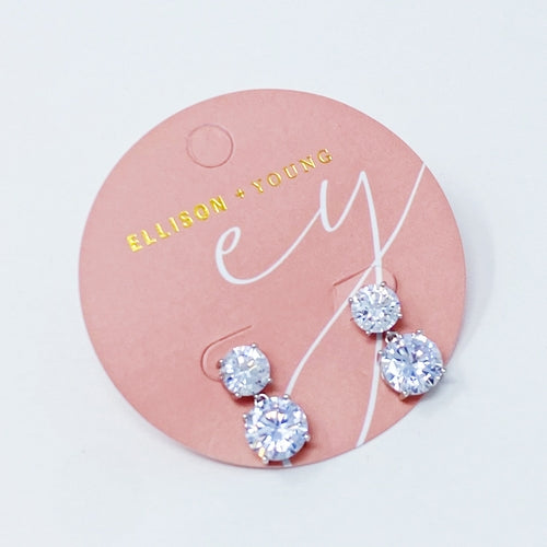 Double Diamond Dangle Earrings — Elegant Sparkle for Every Occasion