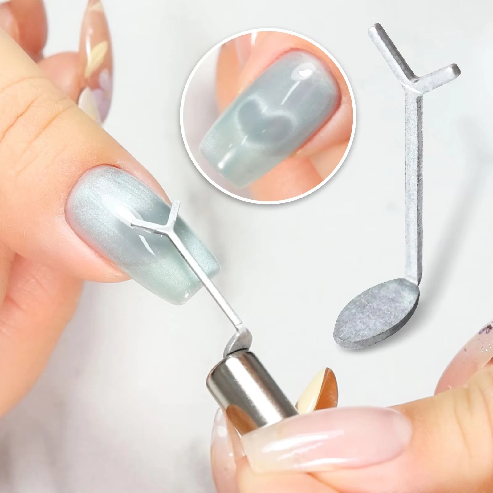 LINMANDA Cat Eye Nail Art Magnetic Kit Heart Shaped Magnetic Tools Portable Gel Nail Art Magnets Suitable for Home or Nail Salon