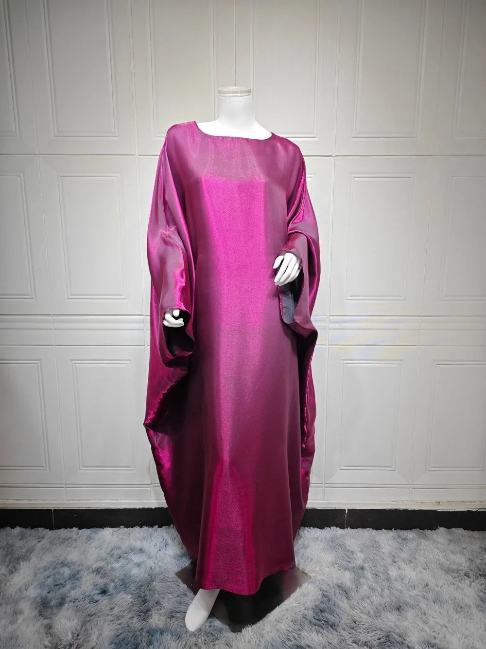 Women's Silky Bat Sleeve Abaya Maxi Dress