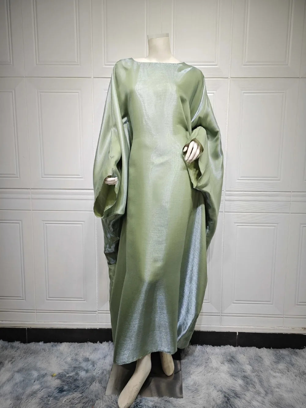 Women's Silky Bat Sleeve Abaya Maxi Dress