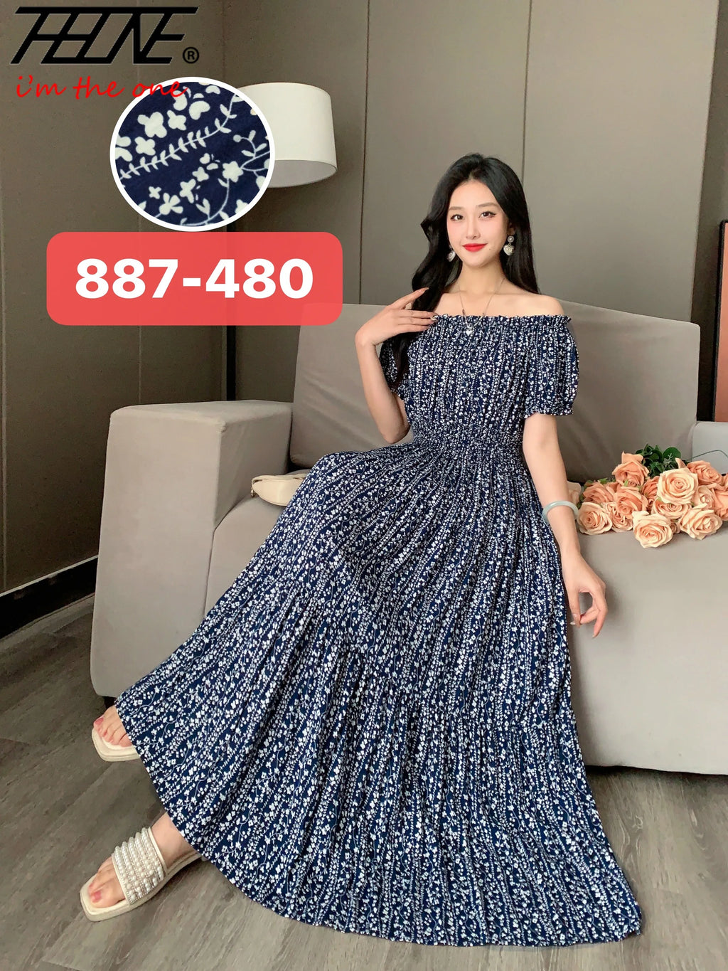 Bohemian Floral Off-Shoulder Maxi Beach Dress