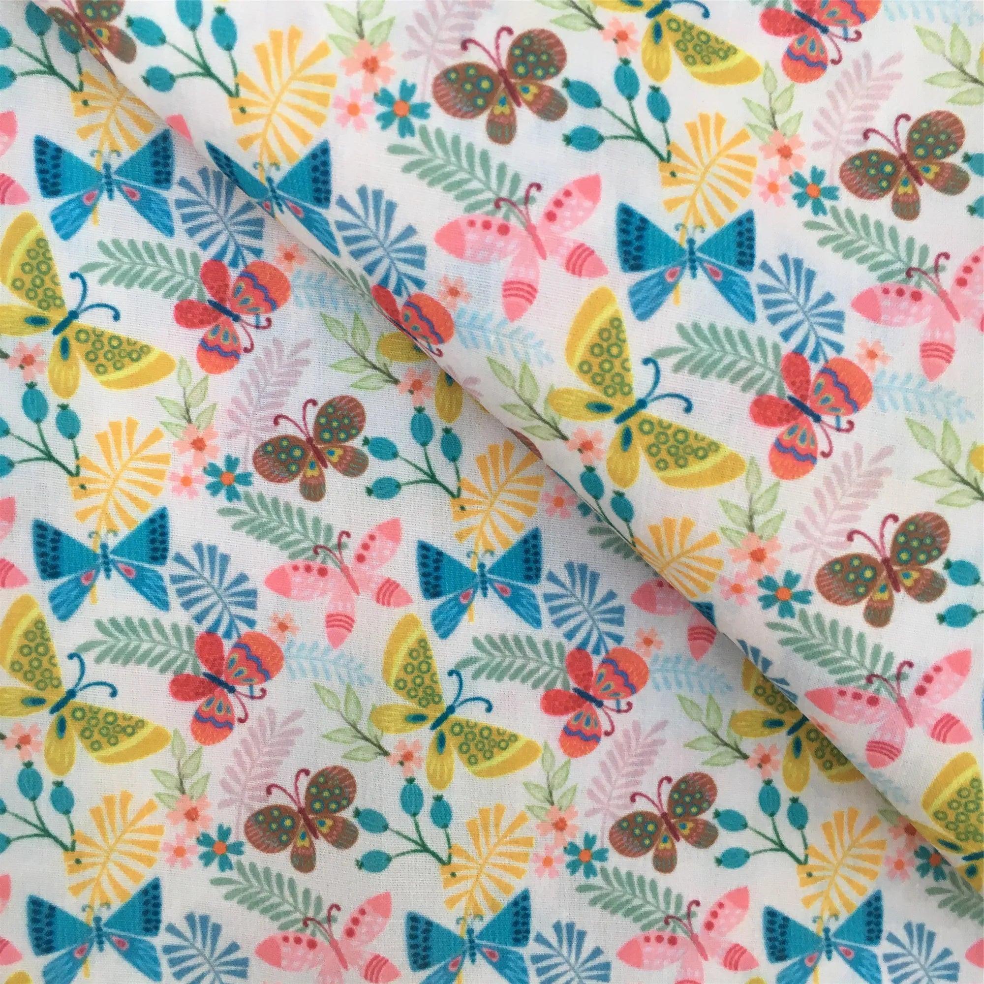50*145cm Polyester Cotton Fabrics By The Meter Cartoon Dazzling Butterfly Fabrics For Sewing Cloth Dress DIY Crafts Home Textile
