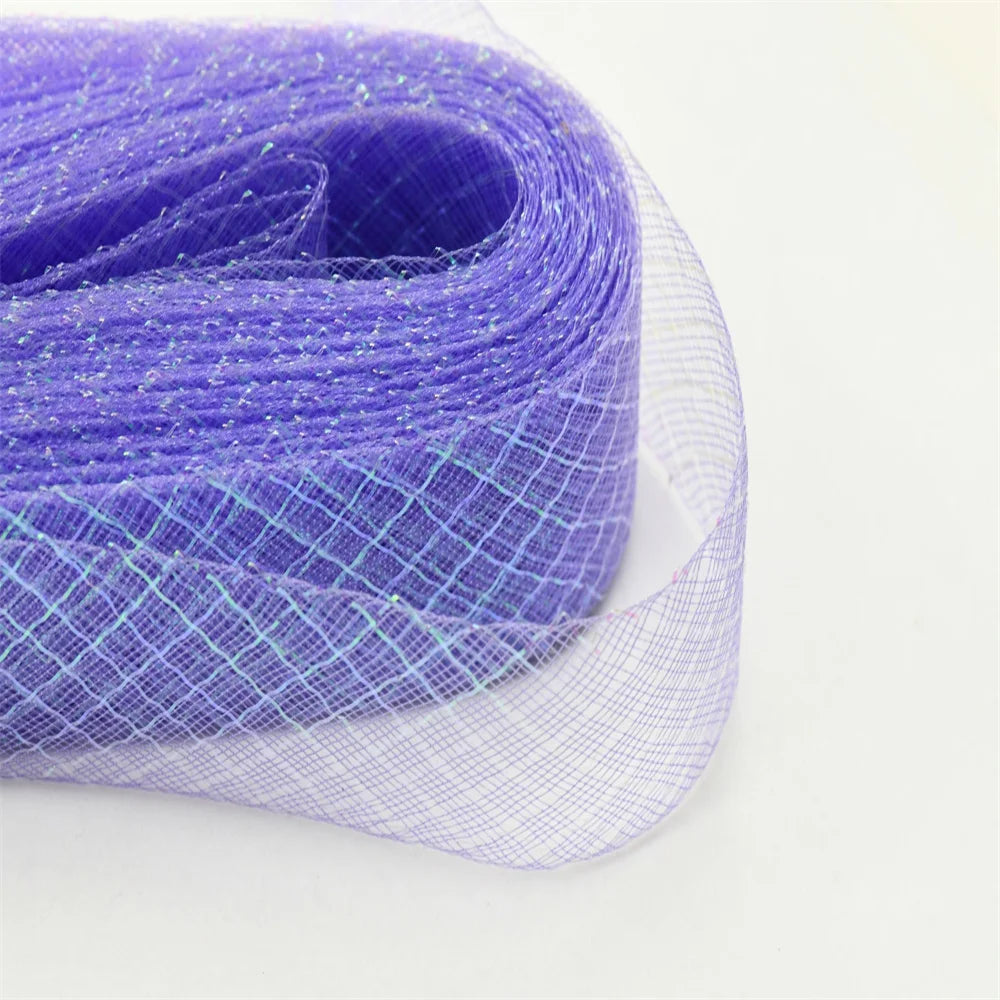 Wholesale Elasticity Crinoline with silk thread  horsehair braid Mesh Fabric Soft Polyester Wedding Dress skirt making crafts