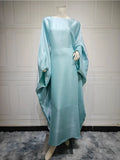 Women's Silky Bat Sleeve Abaya Maxi Dress