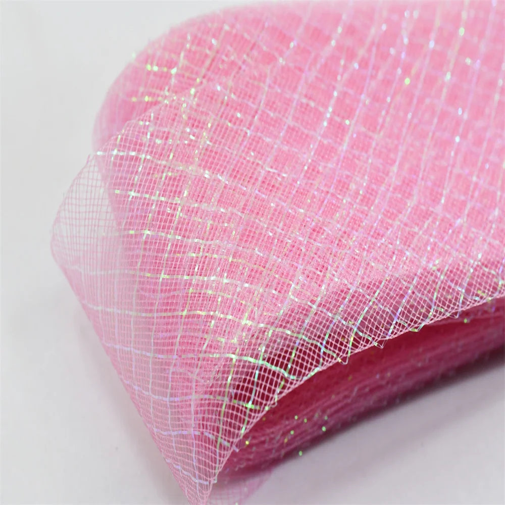 Wholesale Elasticity Crinoline with silk thread  horsehair braid Mesh Fabric Soft Polyester Wedding Dress skirt making crafts