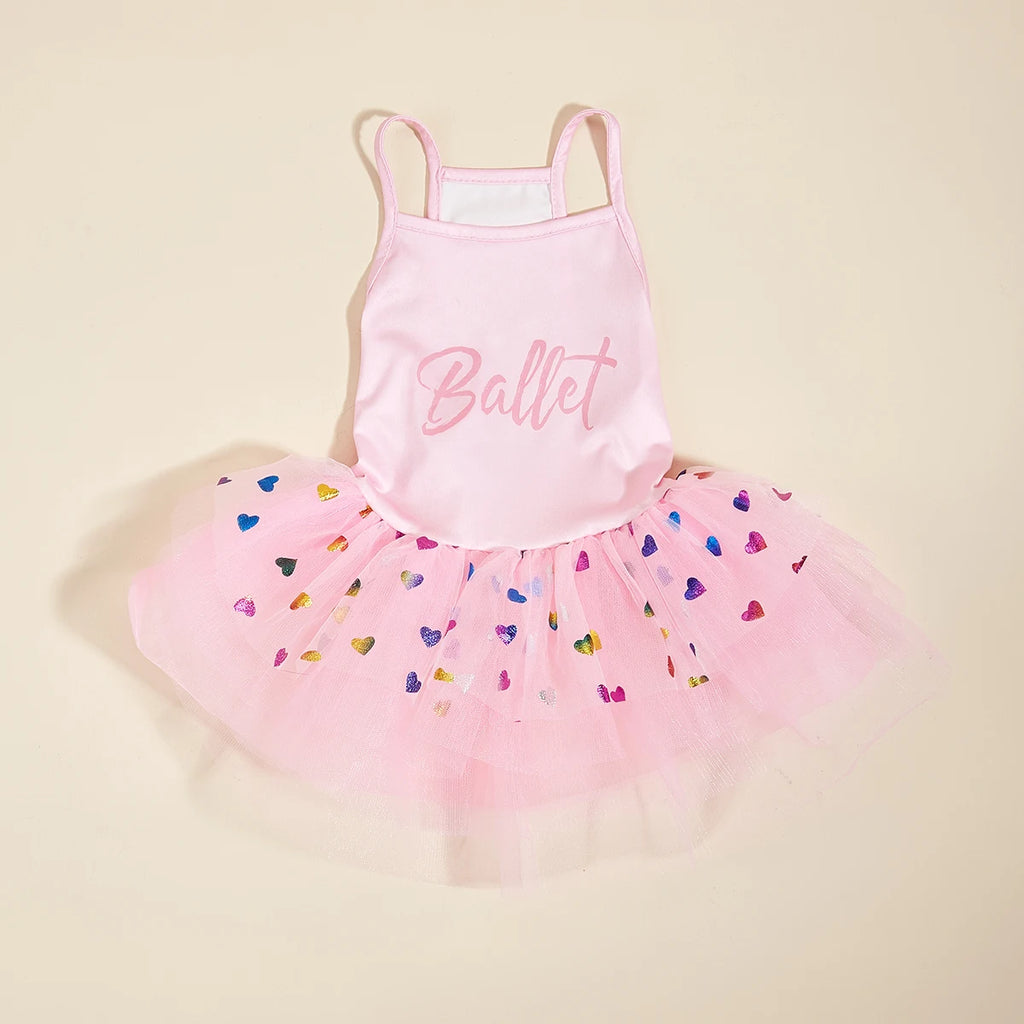 Dog Dress for Small Dogs  Costume Love Heart Sequins Puppy Tulle Princess Dresses Doggie Pet Summer Clothes Apparel for Dogs Cat