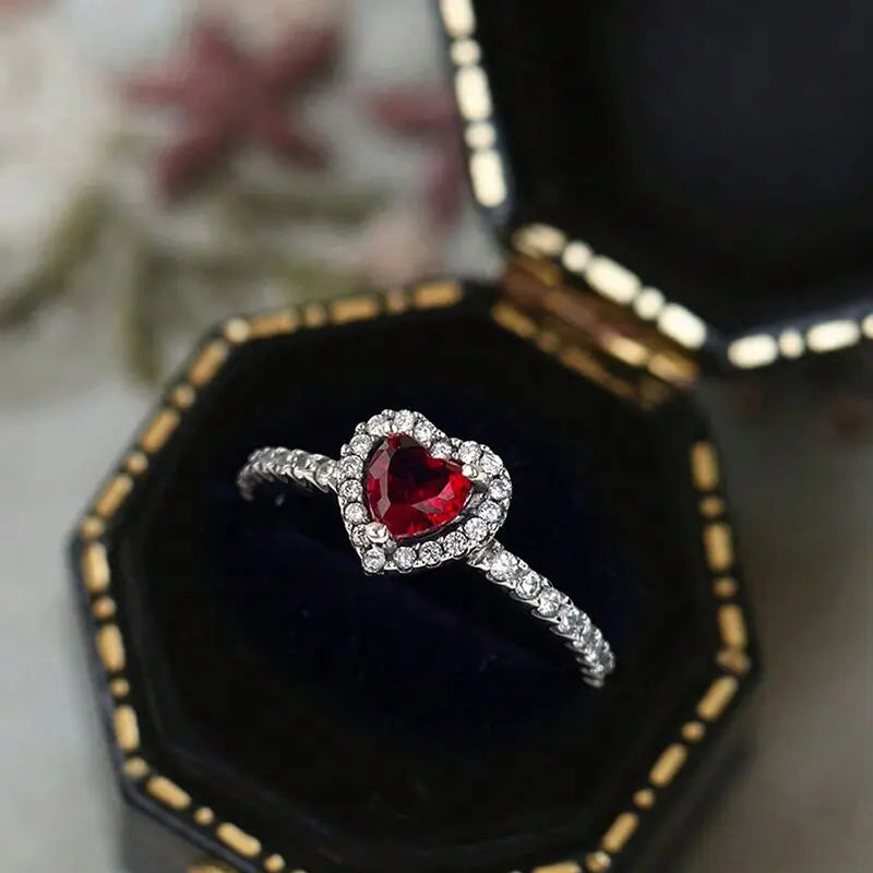 Gorgeous Zircon Shiny Love Heart Ring for Women Engagement Wedding Real 925 Sterling Silver Luxury High Quality Fine Jewelry