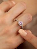 Gorgeous Zircon Shiny Love Heart Ring for Women Engagement Wedding Real 925 Sterling Silver Luxury High Quality Fine Jewelry