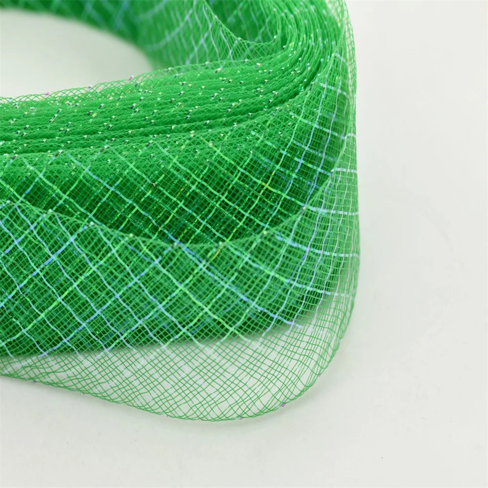 Wholesale Elasticity Crinoline with silk thread  horsehair braid Mesh Fabric Soft Polyester Wedding Dress skirt making crafts