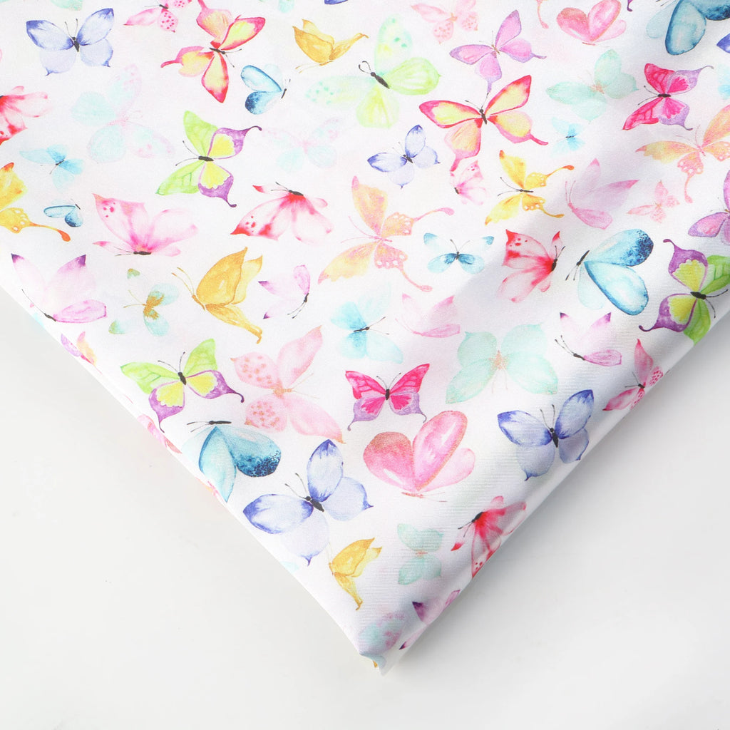 50*145cm Polyester Cotton Fabrics By The Meter Cartoon Dazzling Butterfly Fabrics For Sewing Cloth Dress DIY Crafts Home Textile
