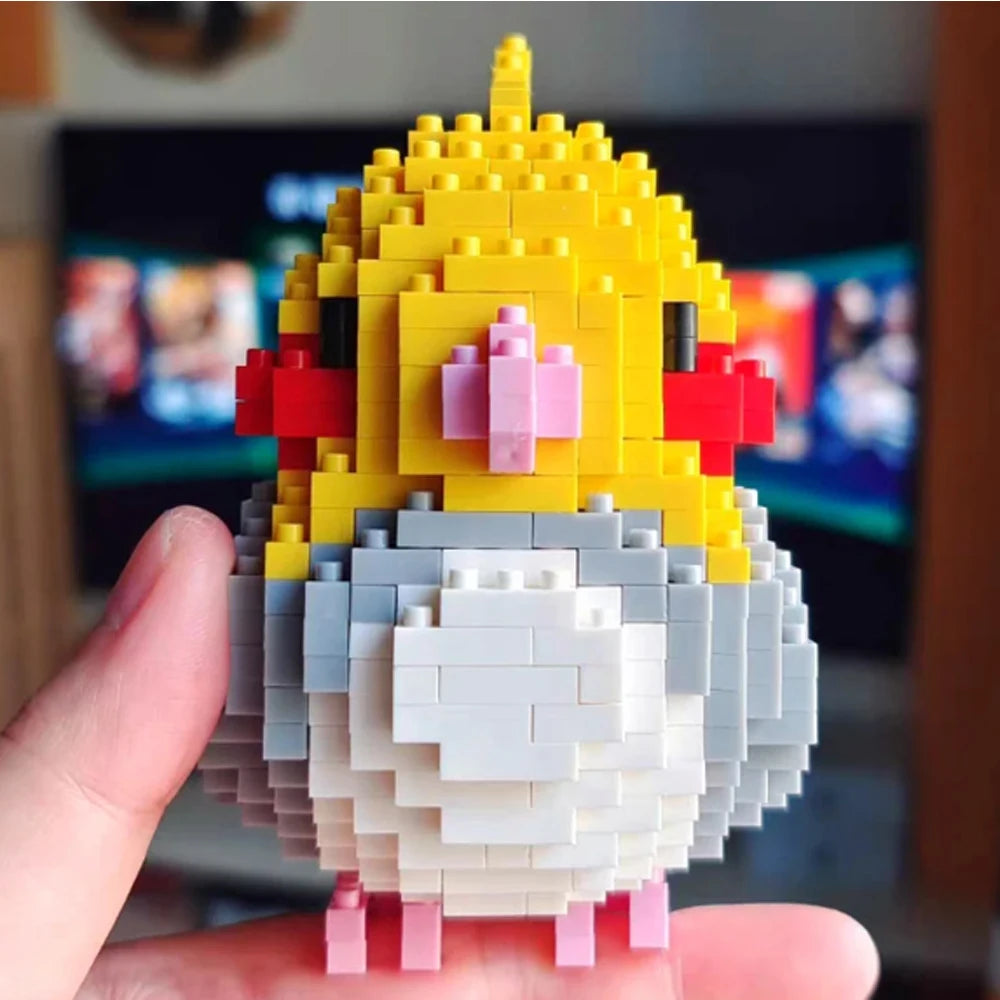 KNEW BUILT Colorful Parrot Micro Mini Building Blocks Assembly Toys 3D Model Bricks for Birds Funs Hands-on Ability Gift