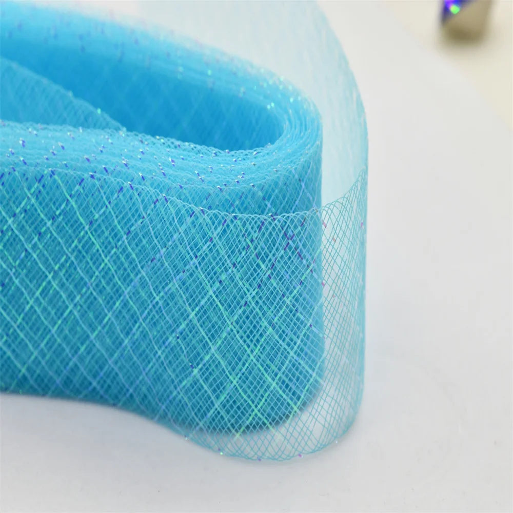 Wholesale Elasticity Crinoline with silk thread  horsehair braid Mesh Fabric Soft Polyester Wedding Dress skirt making crafts