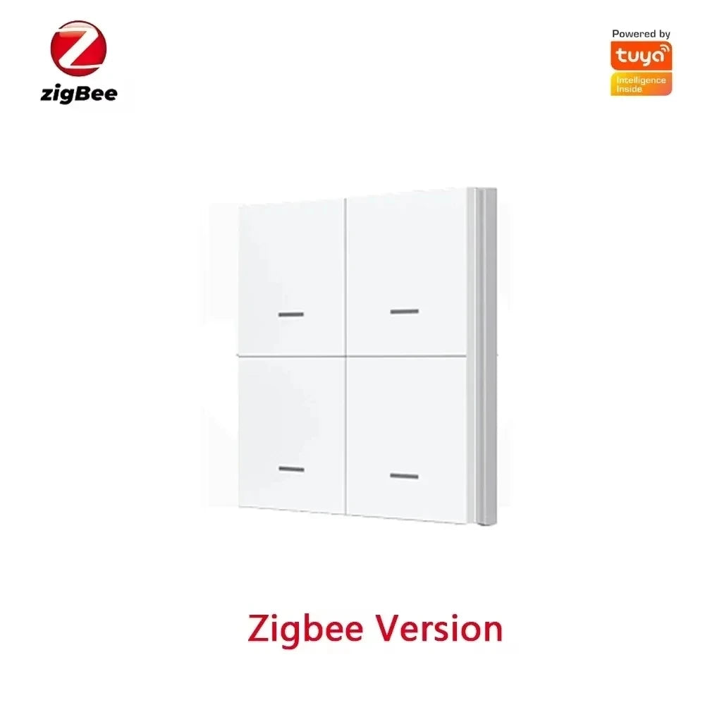 Tuya Zigbee Wireless Scene Switch 4 Gang Smart Push Button Automation Scenario Controller Smart Life Intelligent Linkage Alexa
