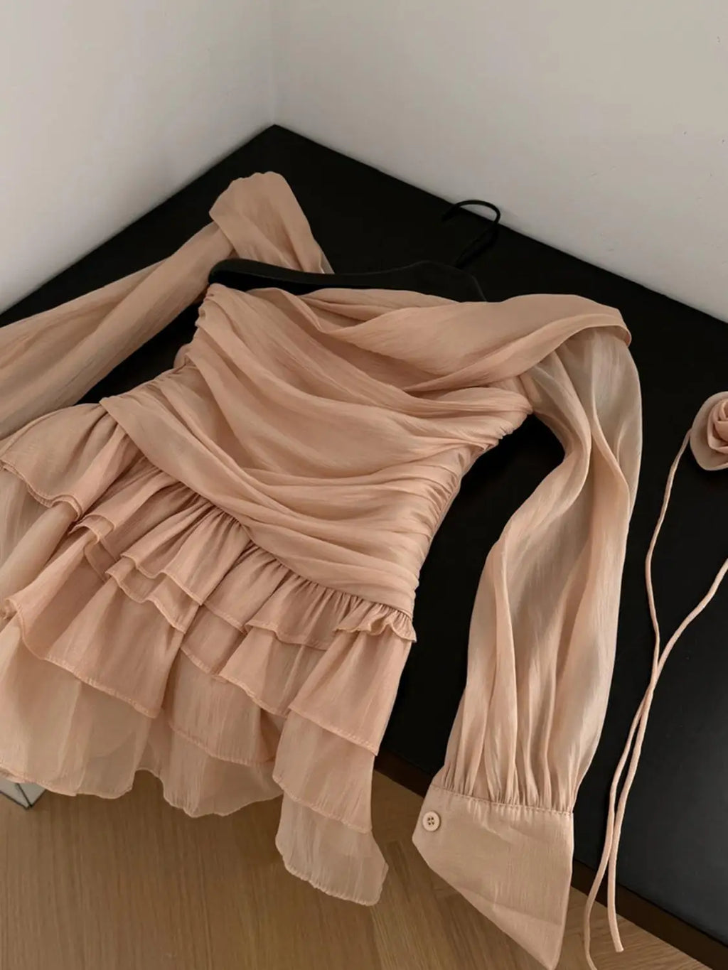 Women's Off Shoulder Chiffon A-Line Knee Dress