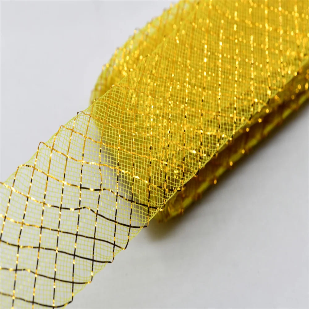 Wholesale Elasticity Crinoline with silk thread  horsehair braid Mesh Fabric Soft Polyester Wedding Dress skirt making crafts