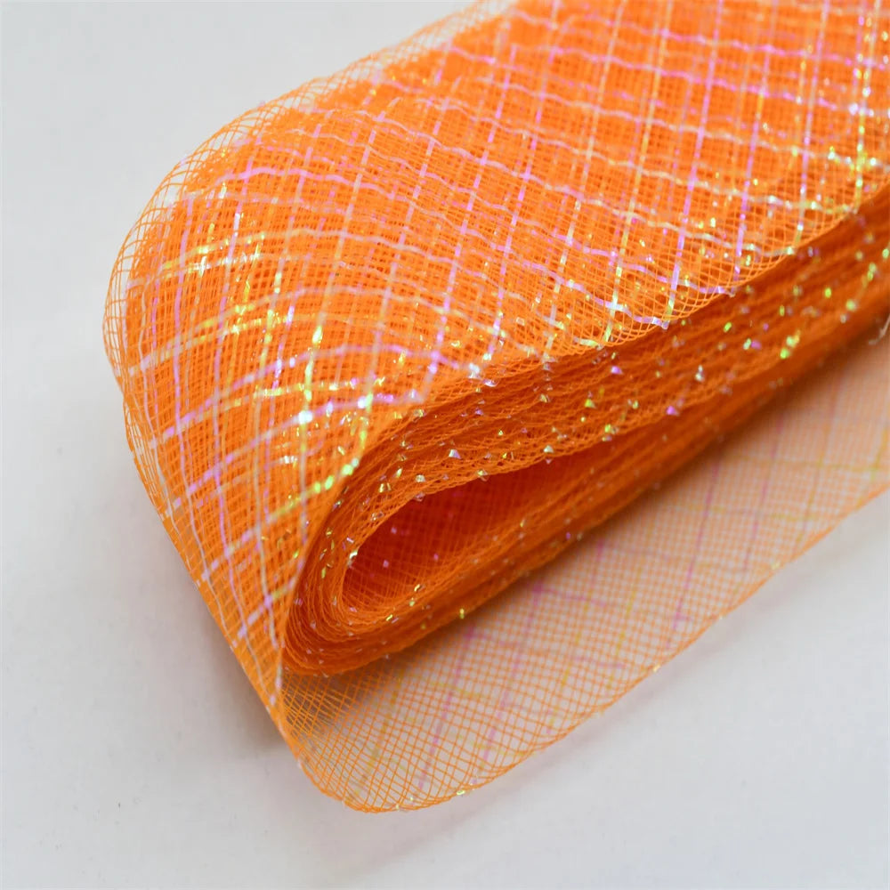 Wholesale Elasticity Crinoline with silk thread  horsehair braid Mesh Fabric Soft Polyester Wedding Dress skirt making crafts