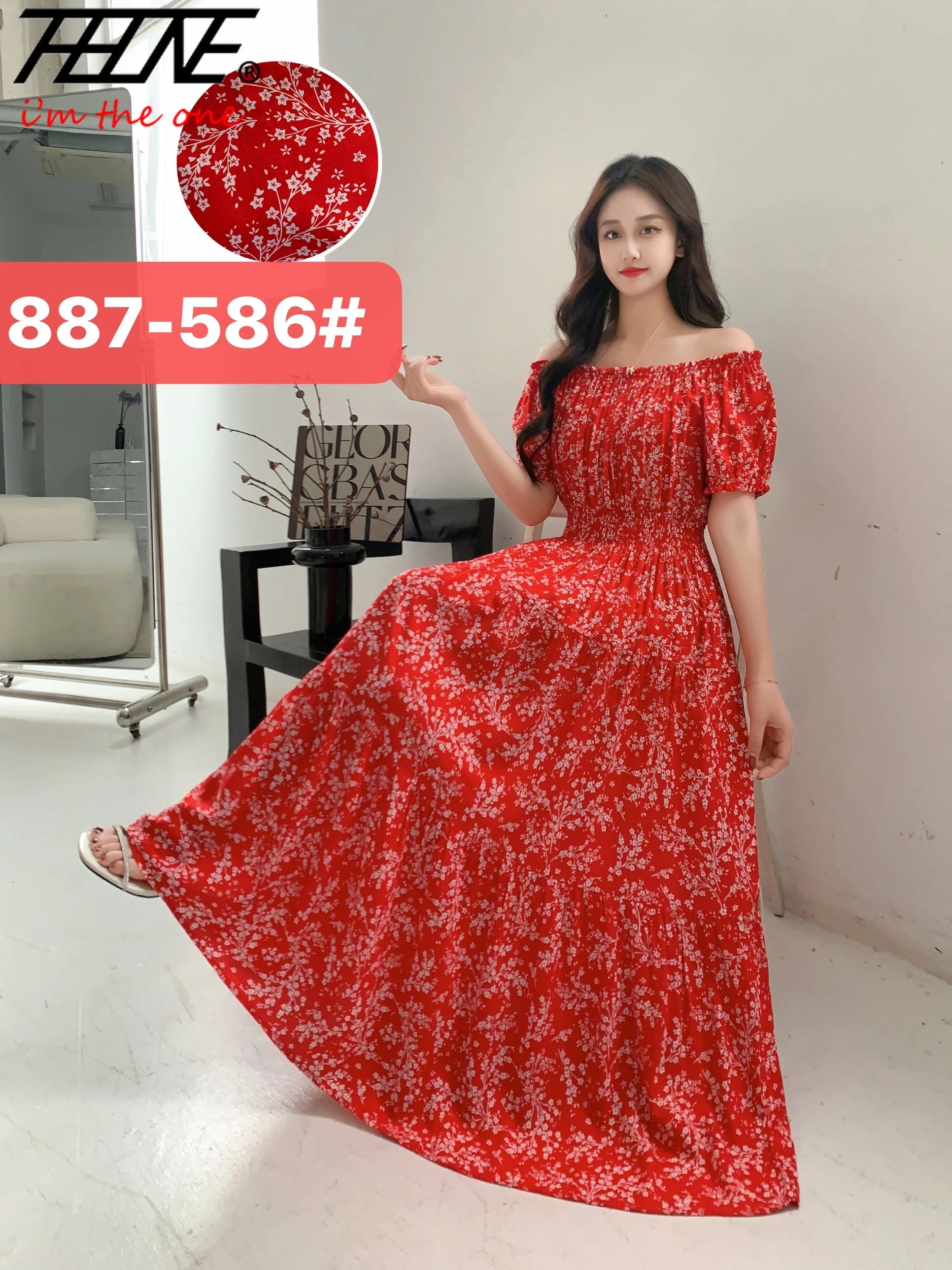Bohemian Floral Off-Shoulder Maxi Beach Dress