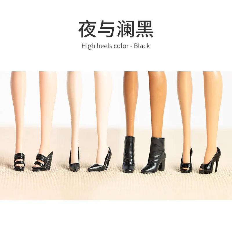 Gorgeous dress gown clothing / black clothes set + shoes / 1/6 Doll clothes suit outfit for 30cm Xinyi FR ST PP BB Doll