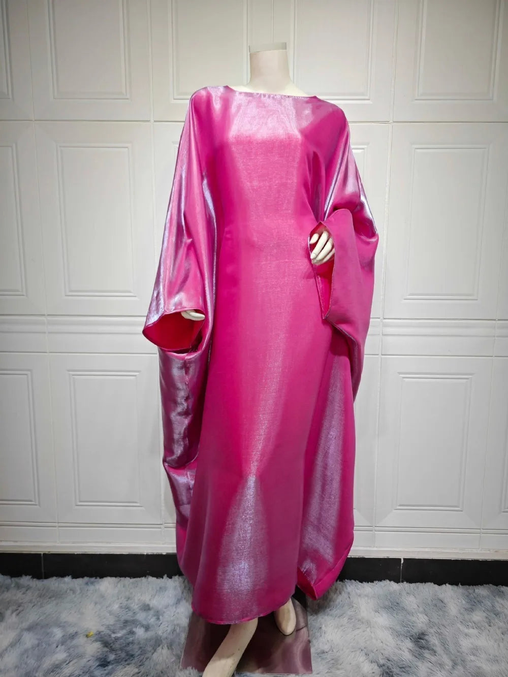Women's Silky Bat Sleeve Abaya Maxi Dress