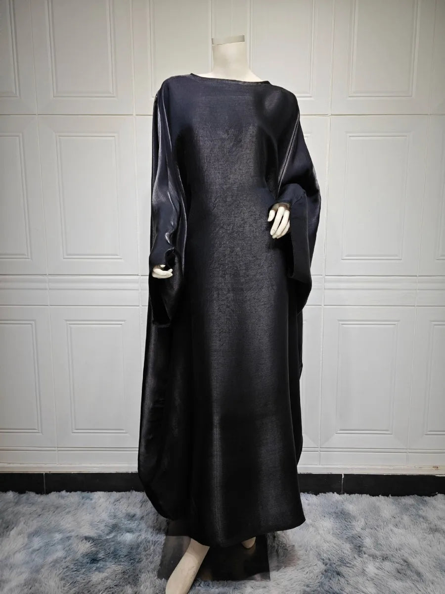 Women's Silky Bat Sleeve Abaya Maxi Dress