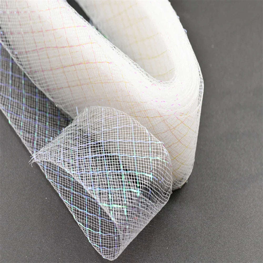 Wholesale Elasticity Crinoline with silk thread  horsehair braid Mesh Fabric Soft Polyester Wedding Dress skirt making crafts