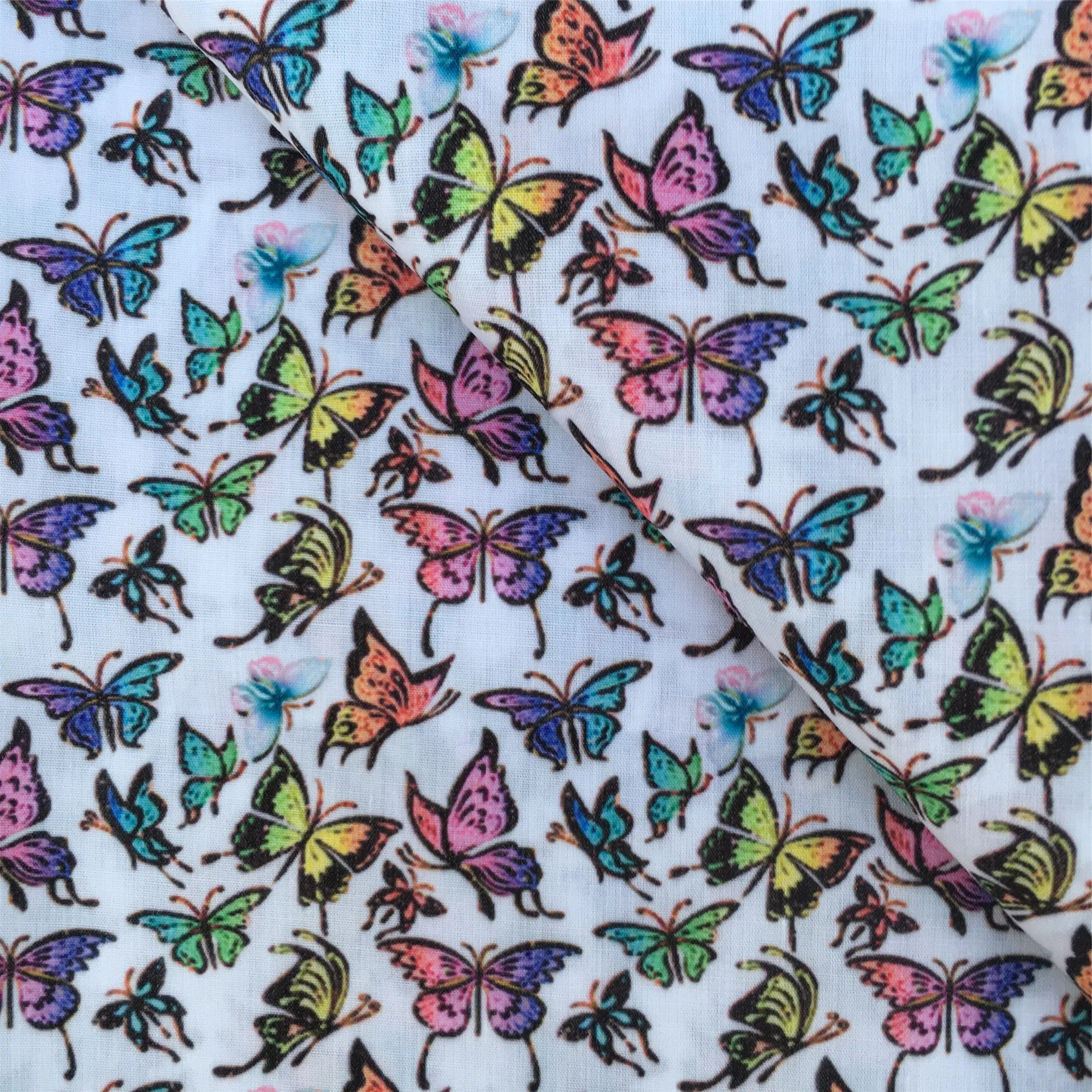 50*145cm Polyester Cotton Fabrics By The Meter Cartoon Dazzling Butterfly Fabrics For Sewing Cloth Dress DIY Crafts Home Textile