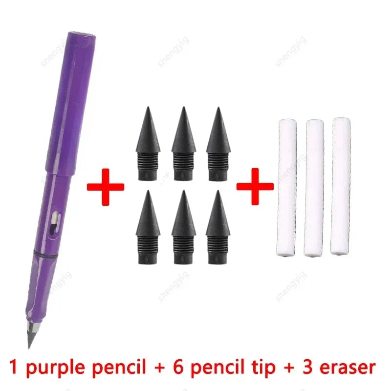 10 Pcs/Set Unlimited Eternal new Pencil No Ink Writing Magic Pencil for Writing Art Sketch Stationery kawaii pen school supplies