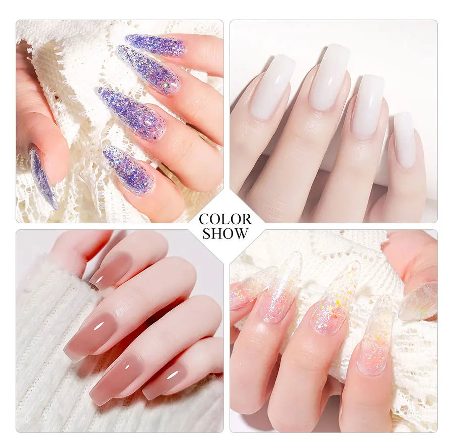 LIMEGIRL 15g Solid Nail Extension Gel Non Stick Hand Phototherapy UV Gel Quick Building Gel Nails Tips Nail Art Prolong Nail Gel