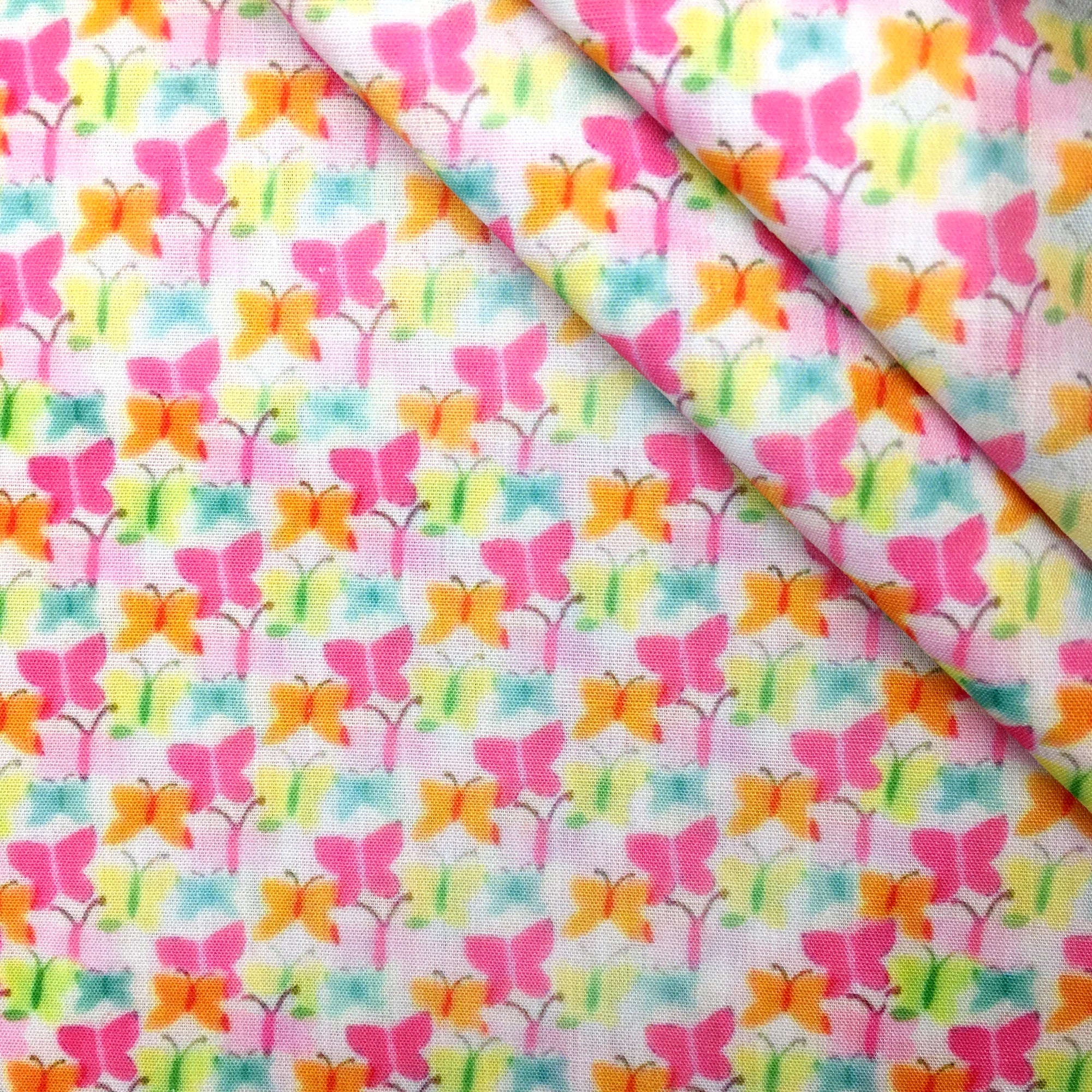 50*145cm Polyester Cotton Fabrics By The Meter Cartoon Dazzling Butterfly Fabrics For Sewing Cloth Dress DIY Crafts Home Textile
