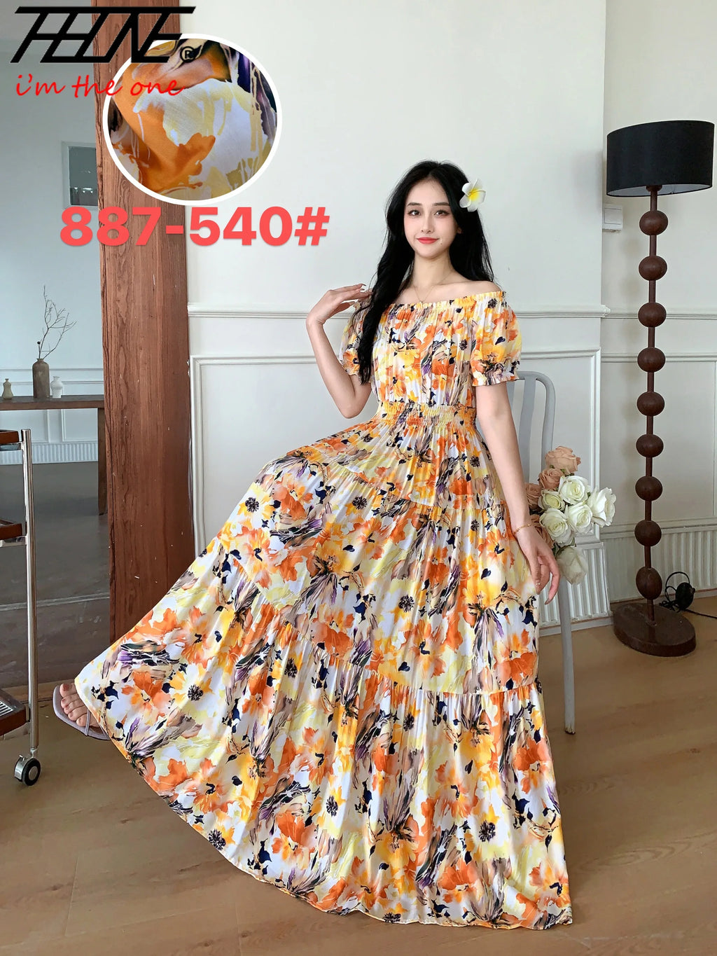 Bohemian Floral Off-Shoulder Maxi Beach Dress
