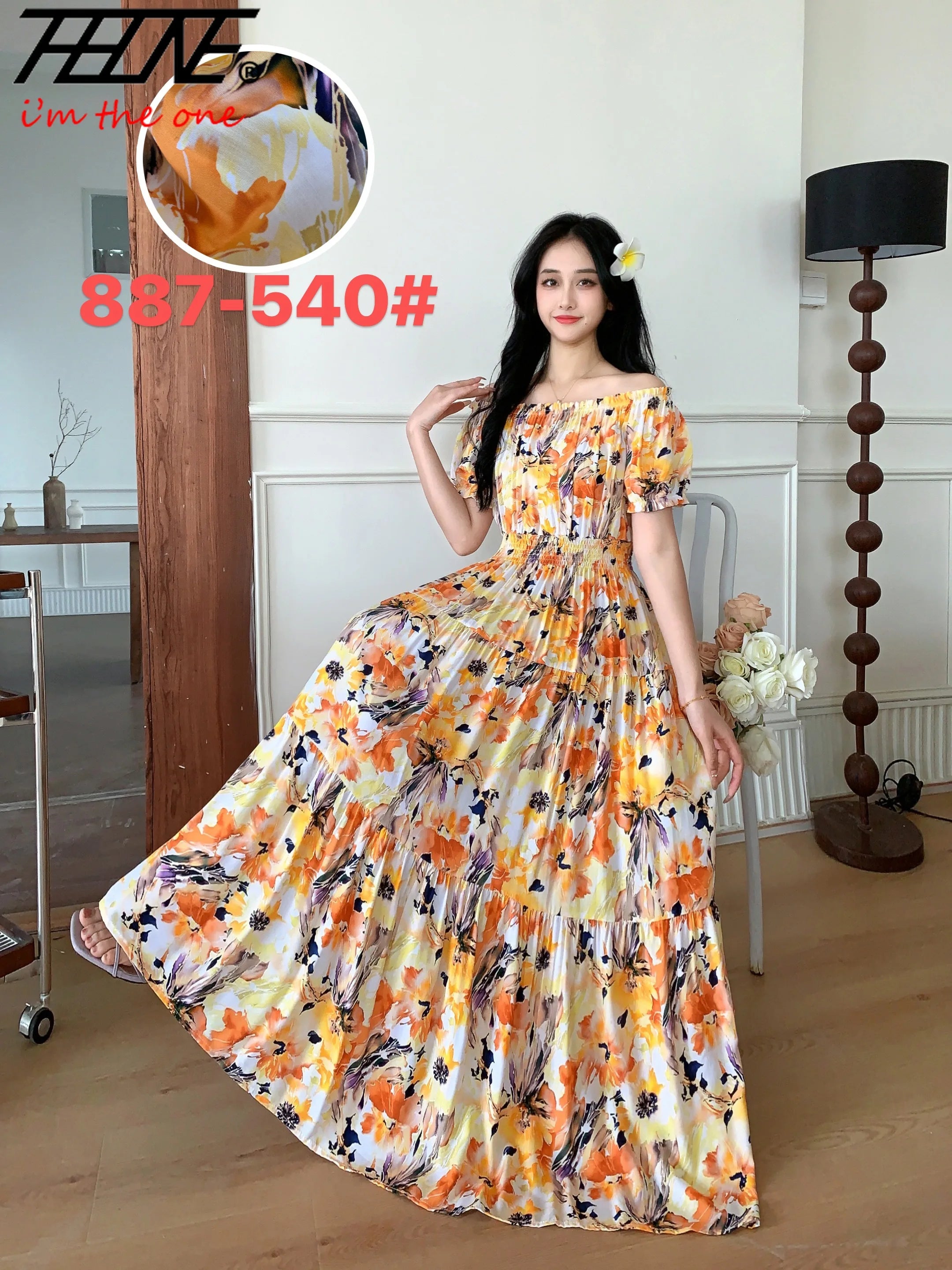 Bohemian Floral Off-Shoulder Maxi Beach Dress