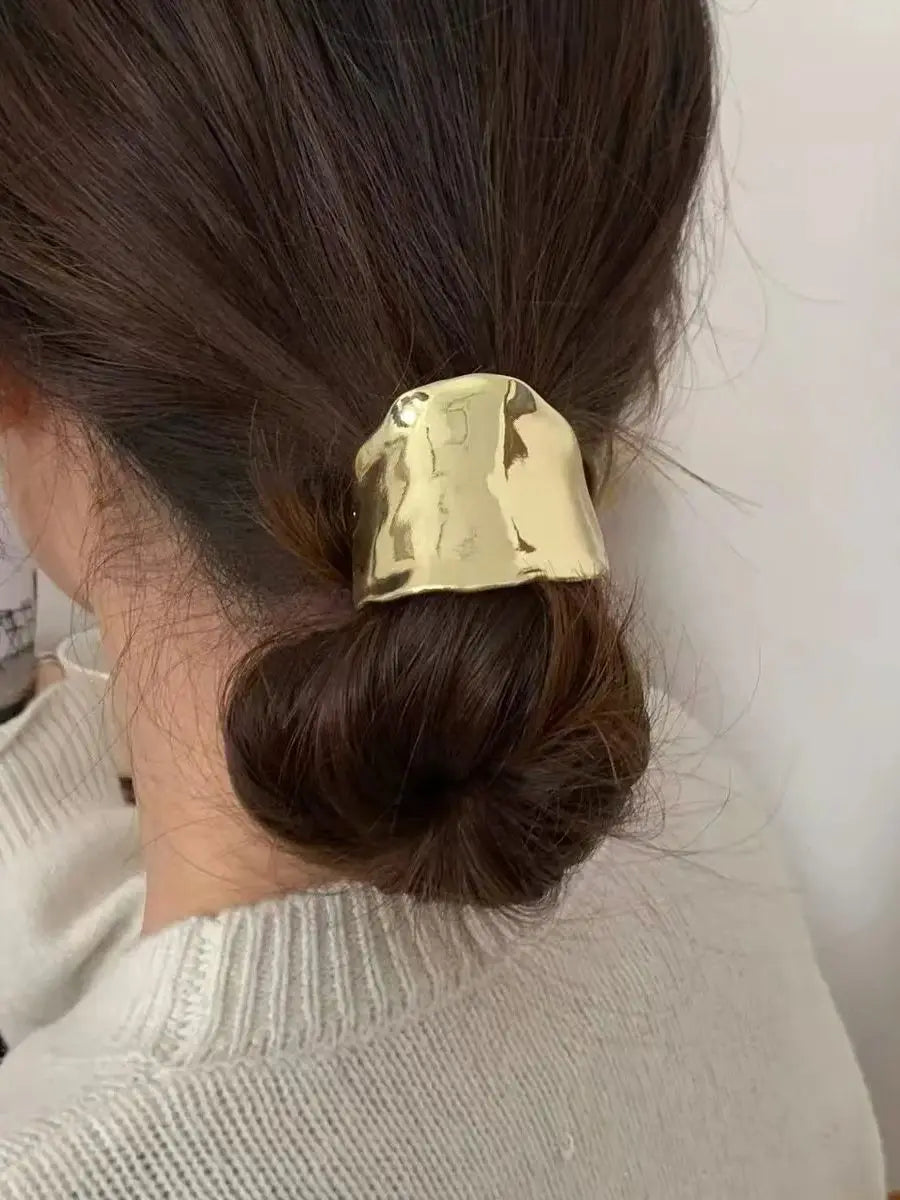 Metal Irregular Concave-Convex Lava Insert Hairpin for Women Retro High-Quality Ponytail Holder Hairpin Headdress