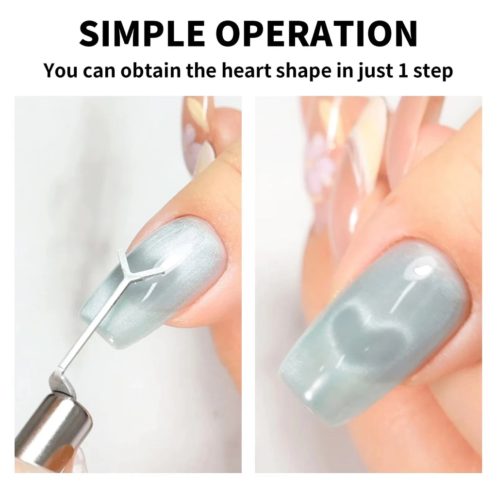 LINMANDA Cat Eye Nail Art Magnetic Kit Heart Shaped Magnetic Tools Portable Gel Nail Art Magnets Suitable for Home or Nail Salon