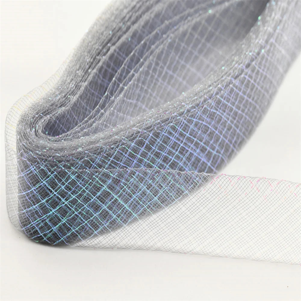 Wholesale Elasticity Crinoline with silk thread  horsehair braid Mesh Fabric Soft Polyester Wedding Dress skirt making crafts