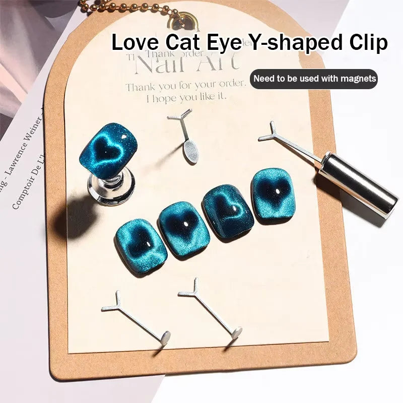 LINMANDA Cat Eye Nail Art Magnetic Kit Heart Shaped Magnetic Tools Portable Gel Nail Art Magnets Suitable for Home or Nail Salon