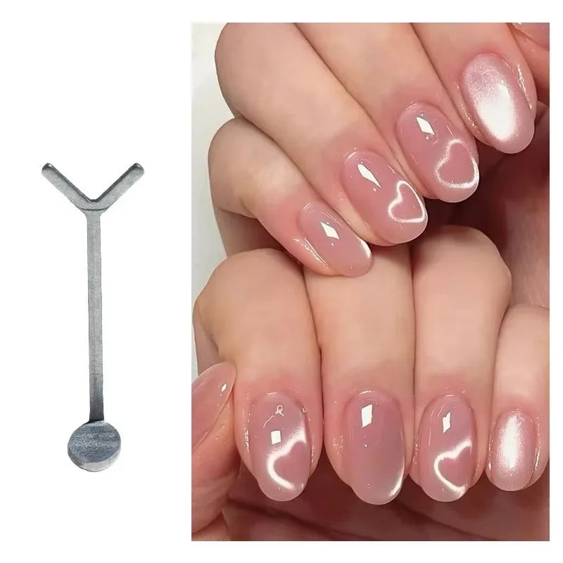 LINMANDA Cat Eye Nail Art Magnetic Kit Heart Shaped Magnetic Tools Portable Gel Nail Art Magnets Suitable for Home or Nail Salon