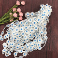 2.4CM Wide Beautiful White Embroidered Daisy Lace Fabric 3d Flowers Lace Ribbon Dress Collar Hats Headwear Sewing Trimming Decor